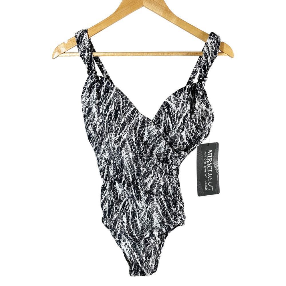 MIRACLESUIT Chevron Python Siren One Piece Swimsuit Size US 10